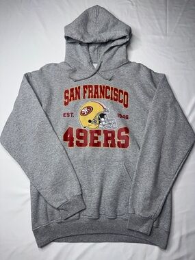 San Francisco 49ers NFL Team Apparel Pullover Hoodie Gray Est 1946 Large